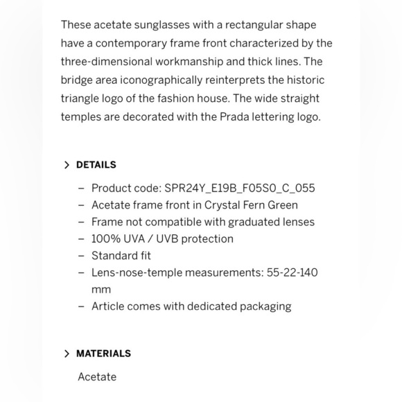 Prada 0PR 24YS crystal fern runway sunglasses OS UNI​​​​ - Picture 6 of 15